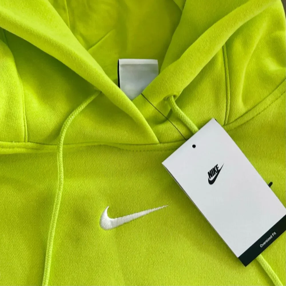 Nike Phoenix Fleece Over-Oversized Hoodie Sweatshirt Cyber Neon Green  Wmn Small